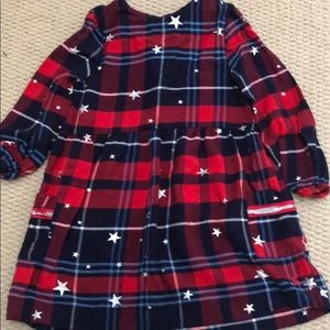 Patriotic plaid with silver stars dress